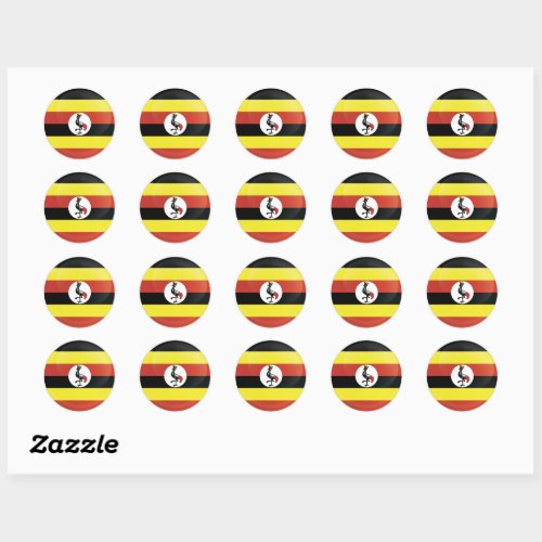 Uganda Round Icon Flag  Classic Round Sticker