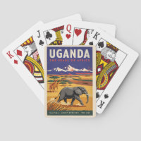 Uganda Safari Illustration Travel Art Vintage