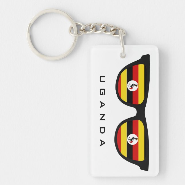 Uganda Shades custom text & color key chain (Front)