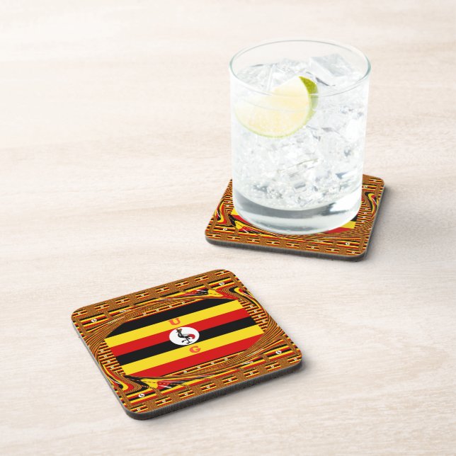 Uganda the Pearl of Africa Art Print Beverage Coaster (Right Side)