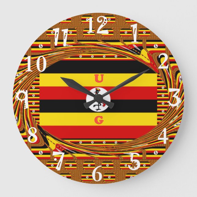 Uganda the Pearl of Africa Art Print Large Clock (Front)