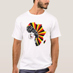 Uganda Ugandan Flag Africa Map Ethnic Heritage Bla T-Shirt