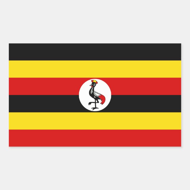 Uganda/Ugandan Flag Rectangular Sticker (Front)