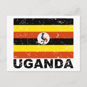 Uganda Vintage Flag Postcard by allworldtees at Zazzle