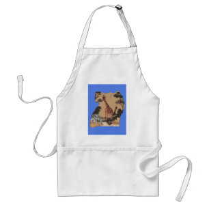 Uganda Wildlife Map Art Print Adult Apron