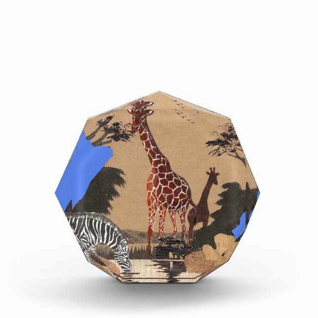 Uganda Wildlife Map Art Print Award (Front)