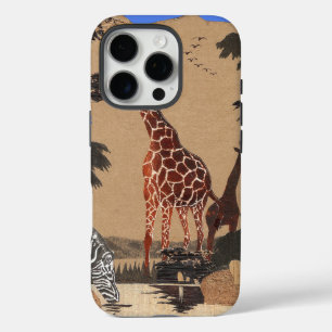 Uganda Wildlife Map Art Print iPhone 16 Pro Case