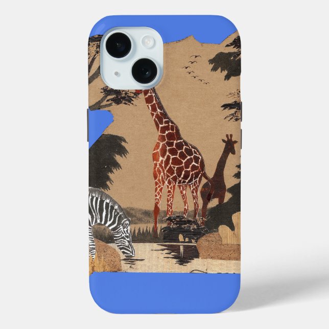 Uganda Wildlife Map Art Print Case-Mate iPhone Case (Back)