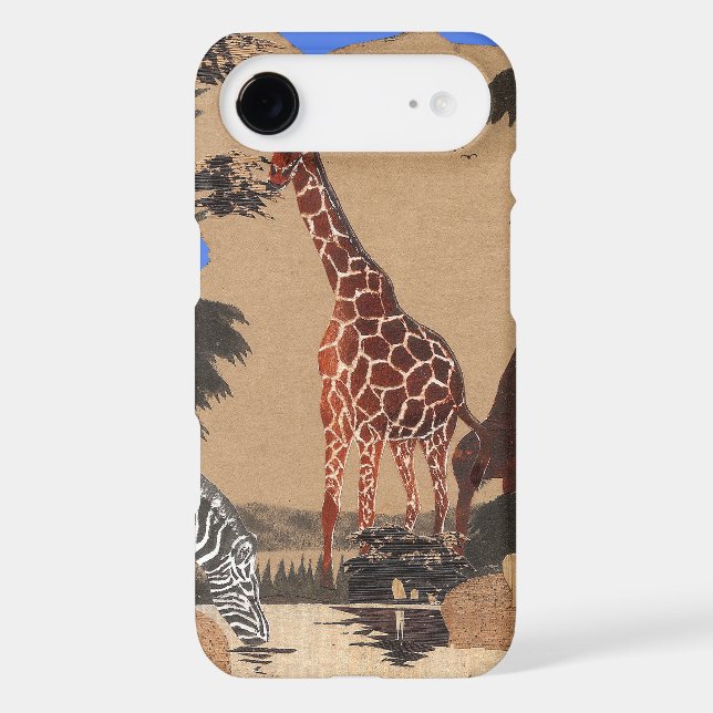 Uganda Wildlife Map Art Print Case-Mate iPhone Case (Back)