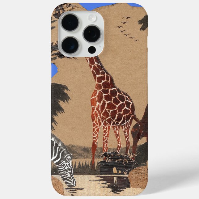 Uganda Wildlife Map Art Print Case-Mate iPhone Case (Back)