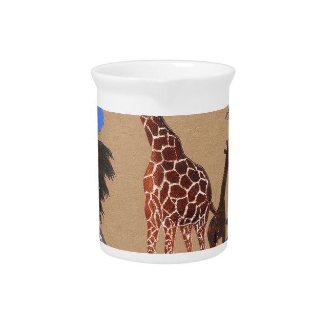Uganda Wildlife Map Art Print Drink Pitcher (Front)