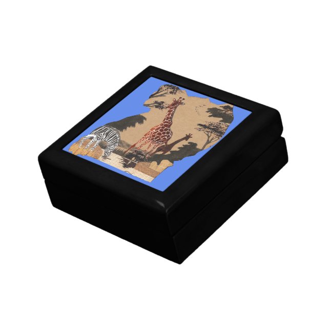 Uganda Wildlife Map Art Print Gift Box (Side)