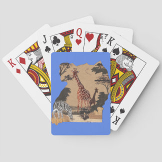 Uganda Wildlife Map Art Print Poker Cards