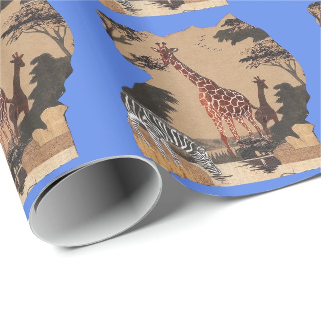 Uganda Wildlife Map Art Print Wrapping Paper (Roll Corner)