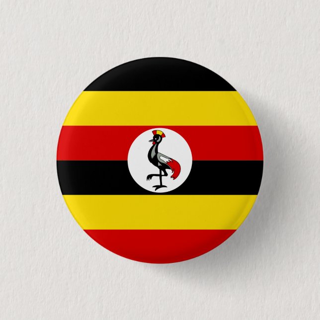 Ugandan Flag, Flag of Uganda Button (Front)