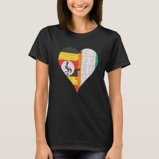 Ugandan Ivorian Flag Heart T-Shirt