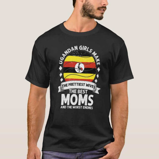 Ugandan Mom Mothers Day Mama Ugandan American T-Shirt (Front)