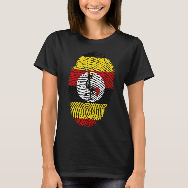 Ugandan Roots Fingerprint Women's Graphic Tee Afri (Front)