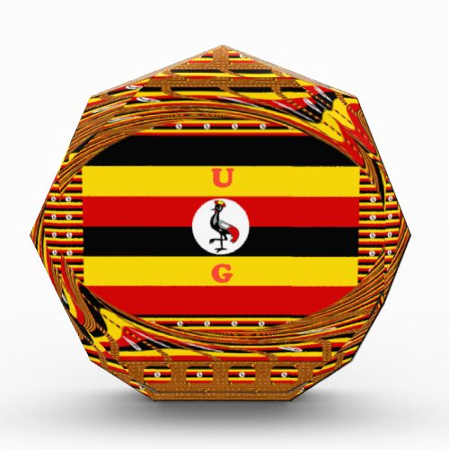Ugandas Heartbeat A Symphony of  Symbol Colors Acrylic Award