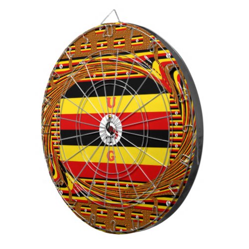 Ugandas Heartbeat A Symphony of  Symbol Colors Dartboard With Darts