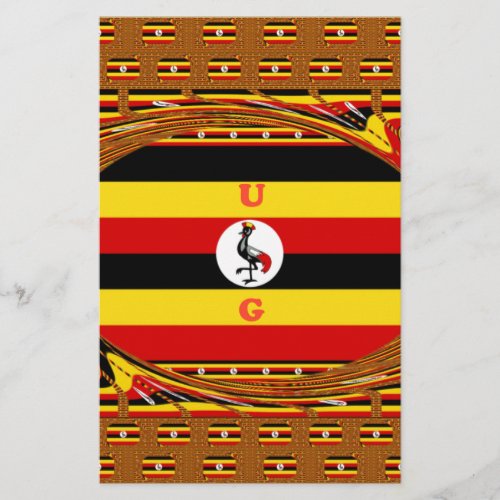 Ugandas Heartbeat A Symphony of  Symbol Colors Stationery