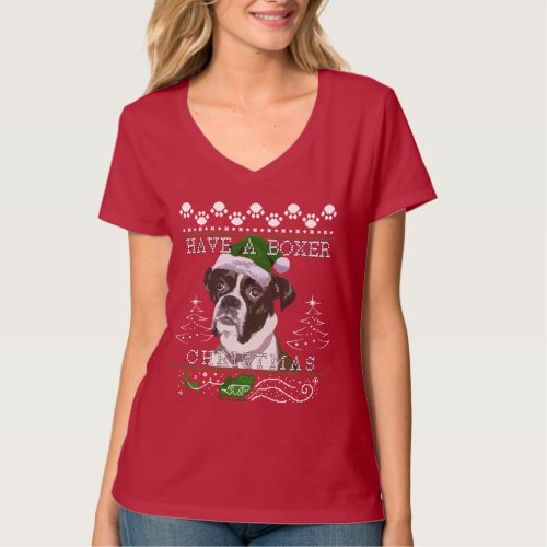 Ugle Christmas Sweaters_ Reverse Brindle Boxer T_Shirt