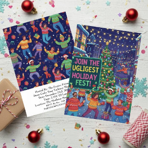 Ugliest Holiday Fest Ugly Sweater Party Vibrant  Invitation