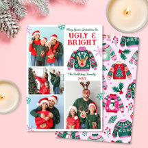 Ugly and Bright 4 Photo Christmas Sweater Collage