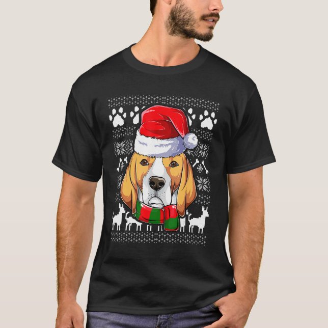 Ugly Beagle Santa Claus Xmas Apparel Christmas Kid T-Shirt (Front)