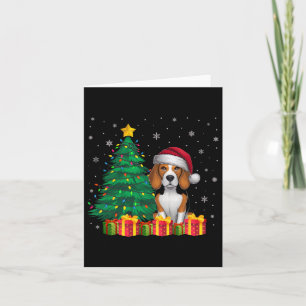 Ugly Beagle Santa Hat Christmas Lights Dog Lover X Card