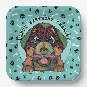 Ugly Bernese Mountain Dog birthday Paper Plates