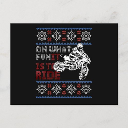 Ugly Bike Christmas Motocross Motorcycle Xmas Gift Postcard