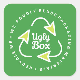 Ugly Box Recycled Packaging Sticker Green & Lime