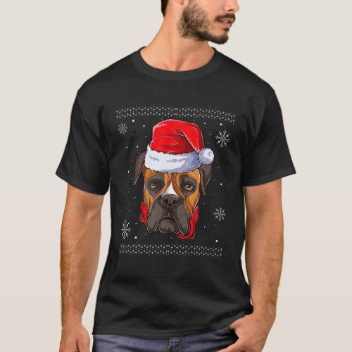 Ugly Boxer Dog Santa Claus Apparel Christmas Kid T_Shirt