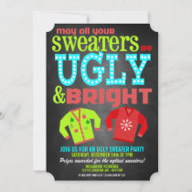 Ugly & Bright Christmas Sweaters Party Invitation