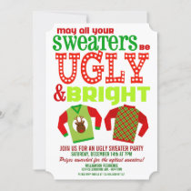 Ugly & Bright Christmas Sweaters Party Invitation