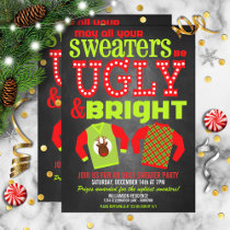 Ugly & Bright Christmas Sweaters Party Invitation