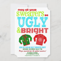 Ugly & Bright Christmas Sweaters Party Invitation