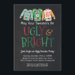 Ugly Bright Sweater Chalkboard Christmas Holiday Invitation<br><div class="desc">Ugly Bright Sweater Chalkboard Christmas Holiday Party Invitation</div>