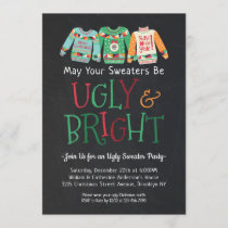 Ugly Bright Sweater Chalkboard Christmas Holiday Invitation