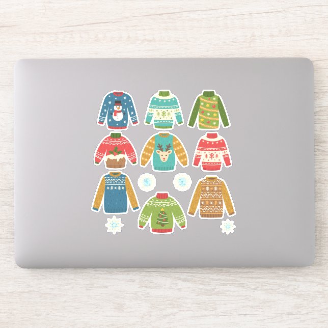 Ugly But Cute Ugly Christmas Sweaters 3 Sticker (Computer)