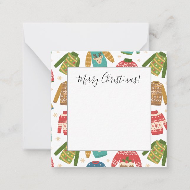 Ugly But Cute Ugly Christmas Sweaters Holiday Note Card (Front)