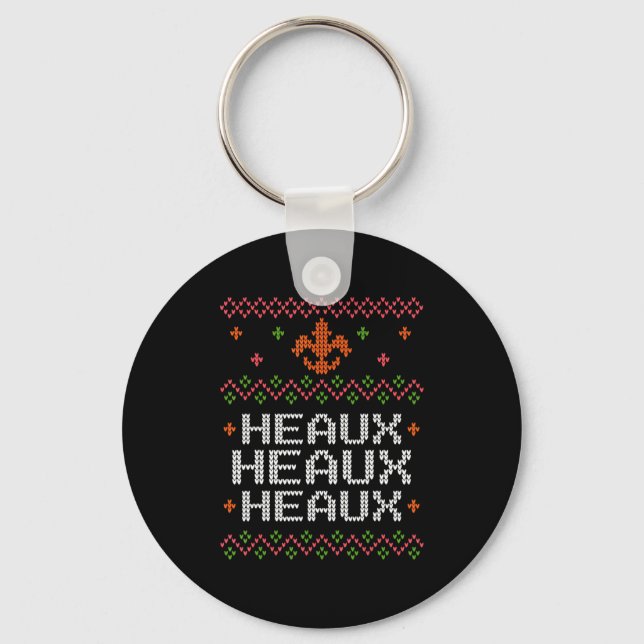 Ugly Cajun Christmas Xmas New Orleans Southern Lou Keychain (Front)