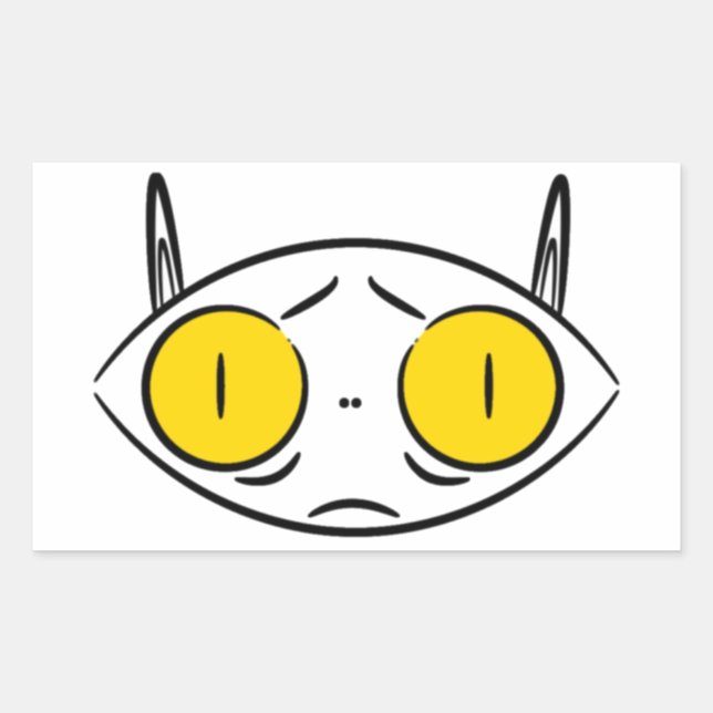 Ugly Cat or Cute Bat Funny Weird Creature Rectangular Sticker (Front)