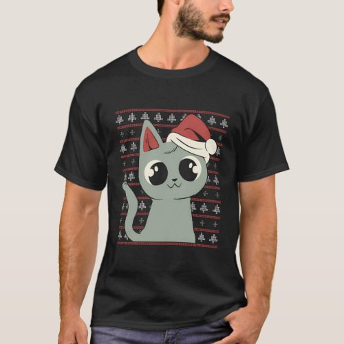 Ugly Cat With Santa T_Shirt