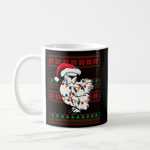 Ugly Chicken Santa Lights Silkie Chicken Coffee Mug