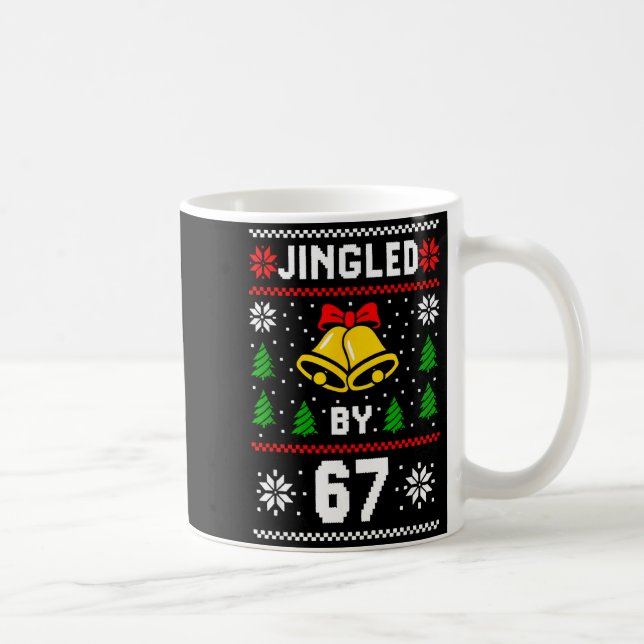 Ugly Christmas 67 Meme Design Funny Six Seven Hand Coffee Mug (Right)