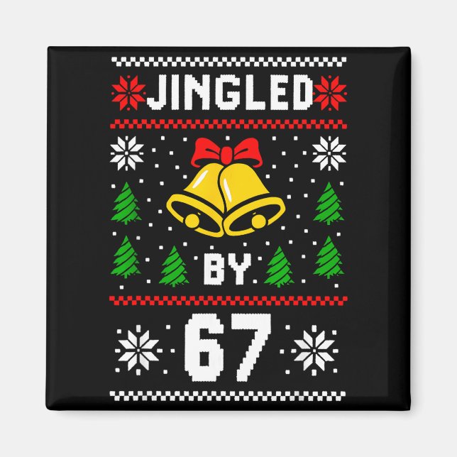 Ugly Christmas 67 Meme Design Funny Six Seven Hand Magnet (Front)