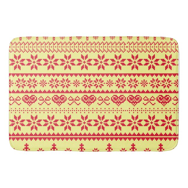Ugly Christmas Abstract Pattern Bath Mat (Front)