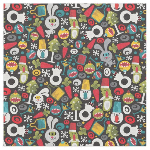 Ugly Christmas and Happy New Year Fabric